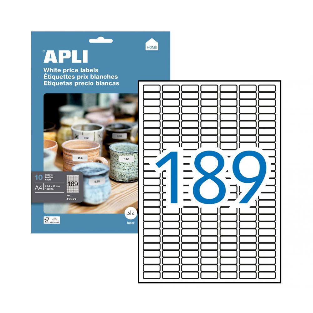 Bluepixel Equipamentos e Serviços Informáticos Lda | Etiquetas 025,4x010mm A4 10 Fls – Pack com 1890 unidades Apli Etiquetas