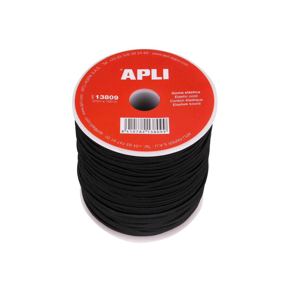 Bluepixel Equipamentos e Serviços Informáticos Lda | Elástico Fio Bobina Preto 2mm x 100m - Apli Apli Decorativos