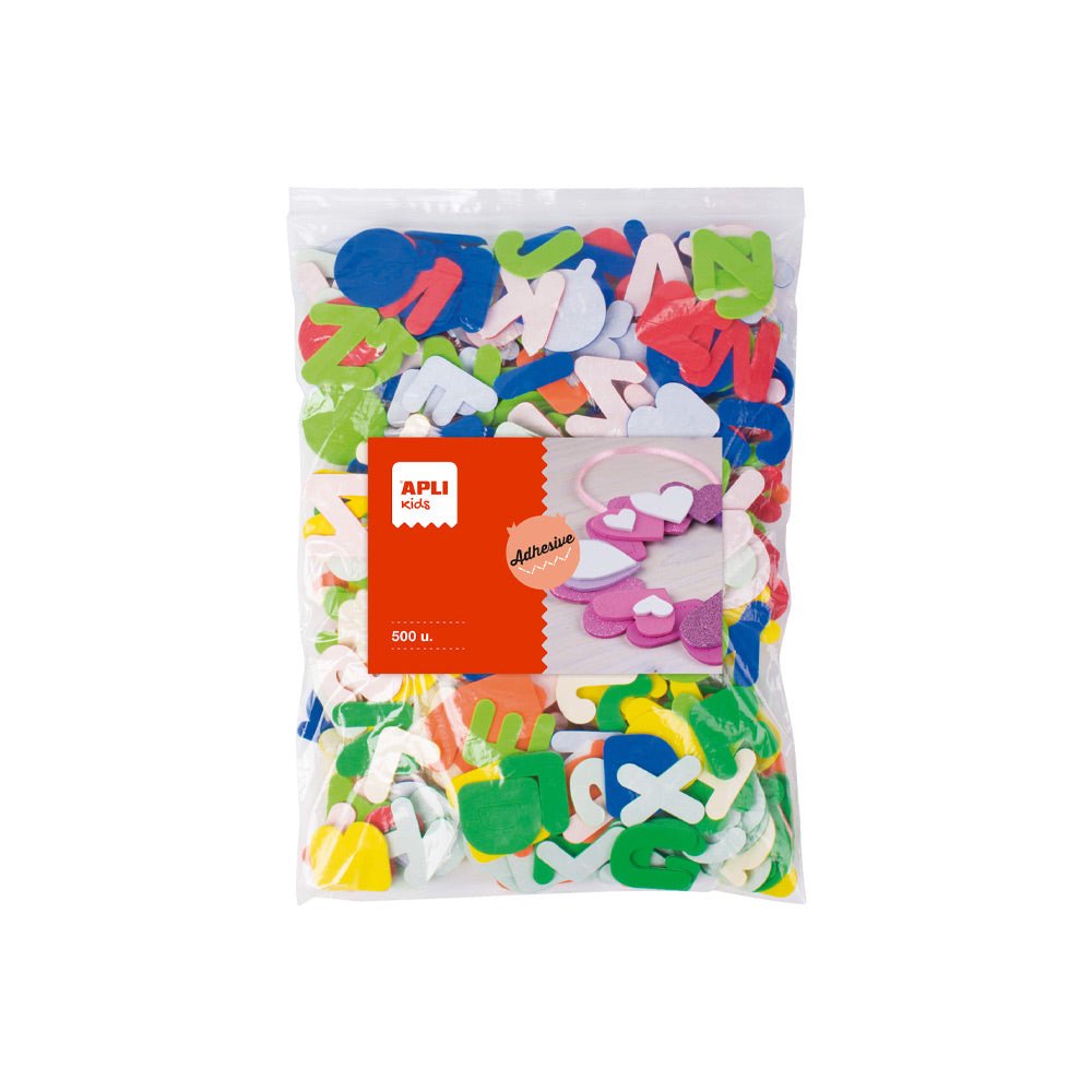 Bluepixel Equipamentos e Serviços Informáticos Lda | Letras Adesivas de EVA Coloridas - Pack com 500 Unidades Apli Decorativos