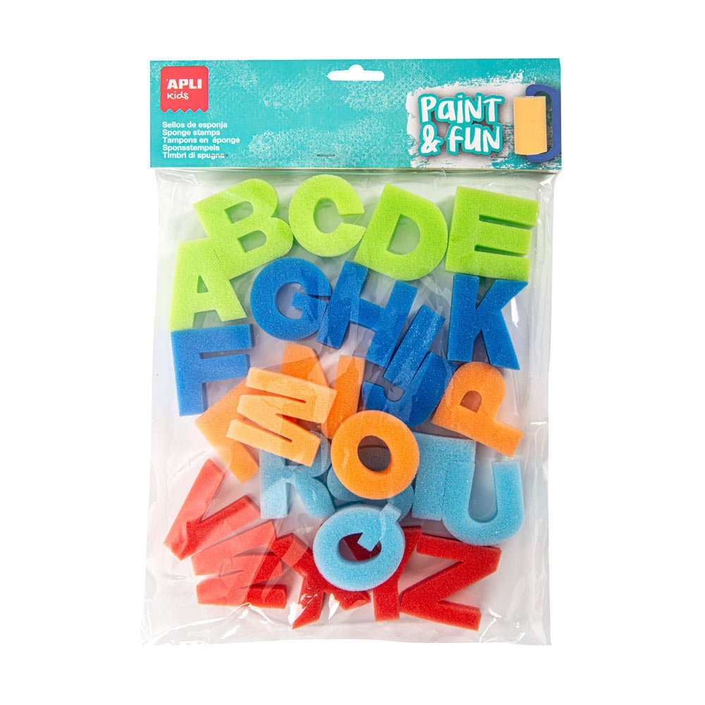 Bluepixel Equipamentos e Serviços Informáticos Lda | Esponja Carimbo ABC Apli Kids - 26 Unidades para Pintura e Aprendizado Apli Acessórios de Pintura