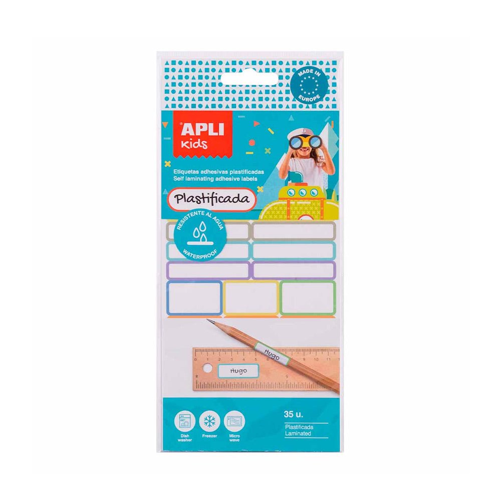 Bluepixel Equipamentos e Serviços Informáticos Lda | Etiquetas Adesivas Plastificadas Apli Kids para Identificação | Duráveis e Seguras Apli Etiquetas