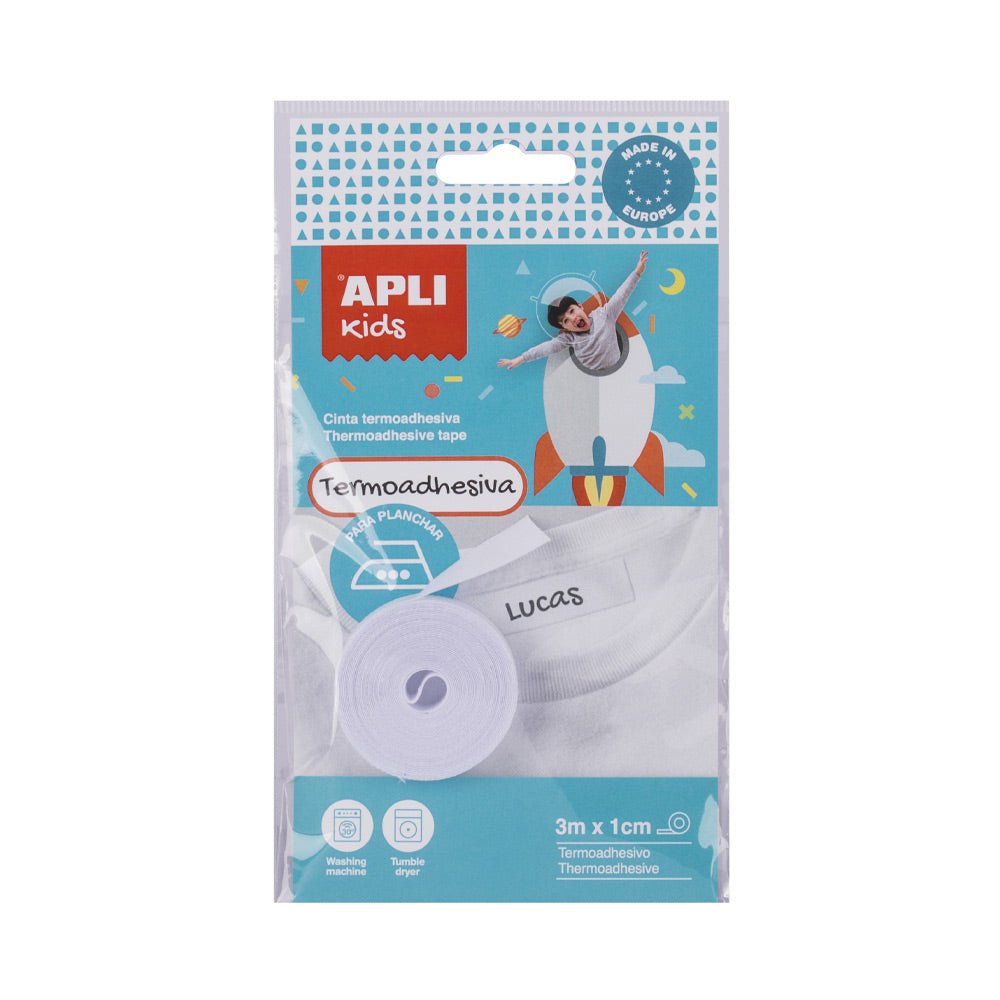 Bluepixel Equipamentos e Serviços Informáticos Lda | Fita Termoadesiva Têxtil 10mmx3m Apli Kids – Rolo para Costura Apli Etiquetas