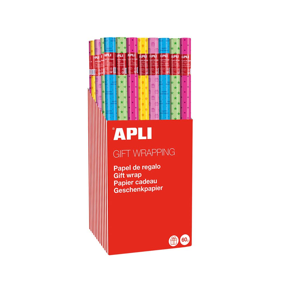Bluepixel Equipamentos e Serviços Informáticos Lda | Papel de Presente Kraft 70cmx2m - Pack com 55 Unidades Apli Embrulho
