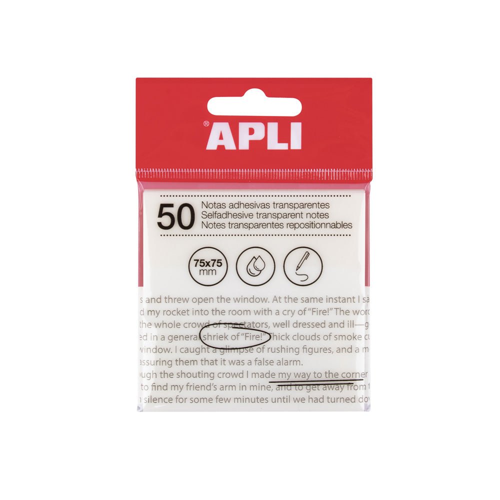 Bluepixel Equipamentos e Serviços Informáticos Lda | Bloco de Notas Aderentes 7,5x7,5cm – 50 folhas de filme transparente Apli Notas Aderentes