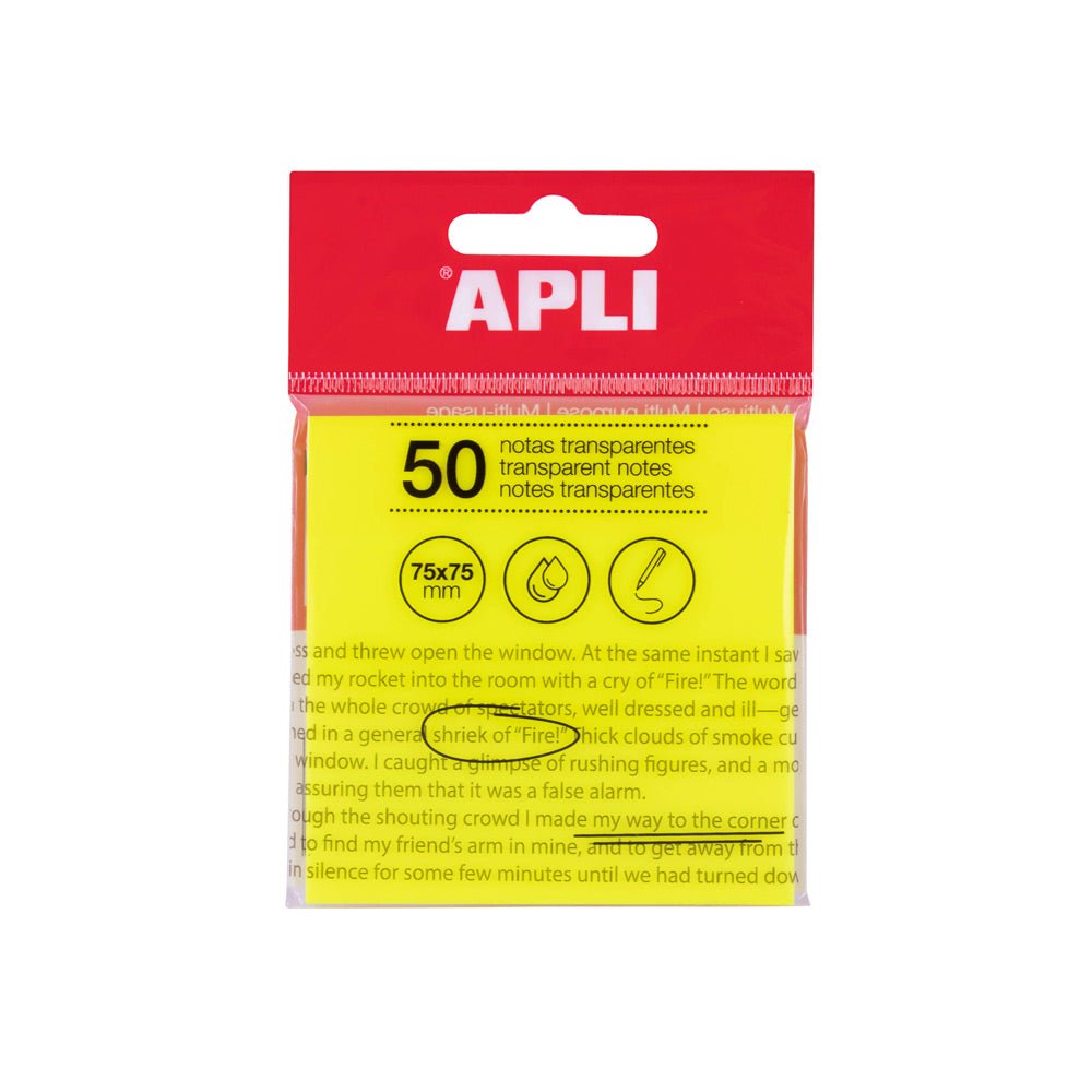 Bluepixel Equipamentos e Serviços Informáticos Lda | Bloco de Notas Aderentes 7,5x7,5cm – Filme Amarelo Transp 50 Folhas Apli Notas Aderentes