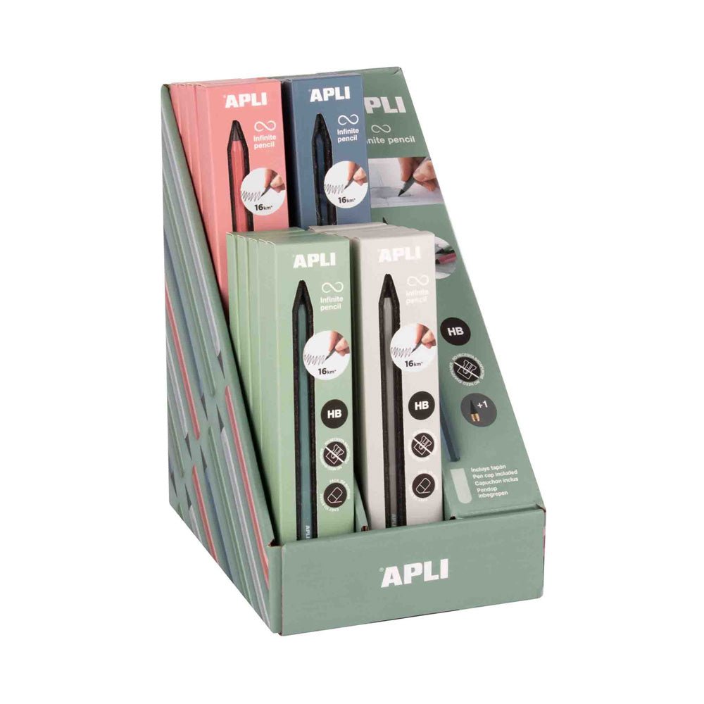 Bluepixel Equipamentos e Serviços Informáticos Lda | Lápis Infinito HB com 20 Recargas Apli - Expositor Multipack Apli Escrita