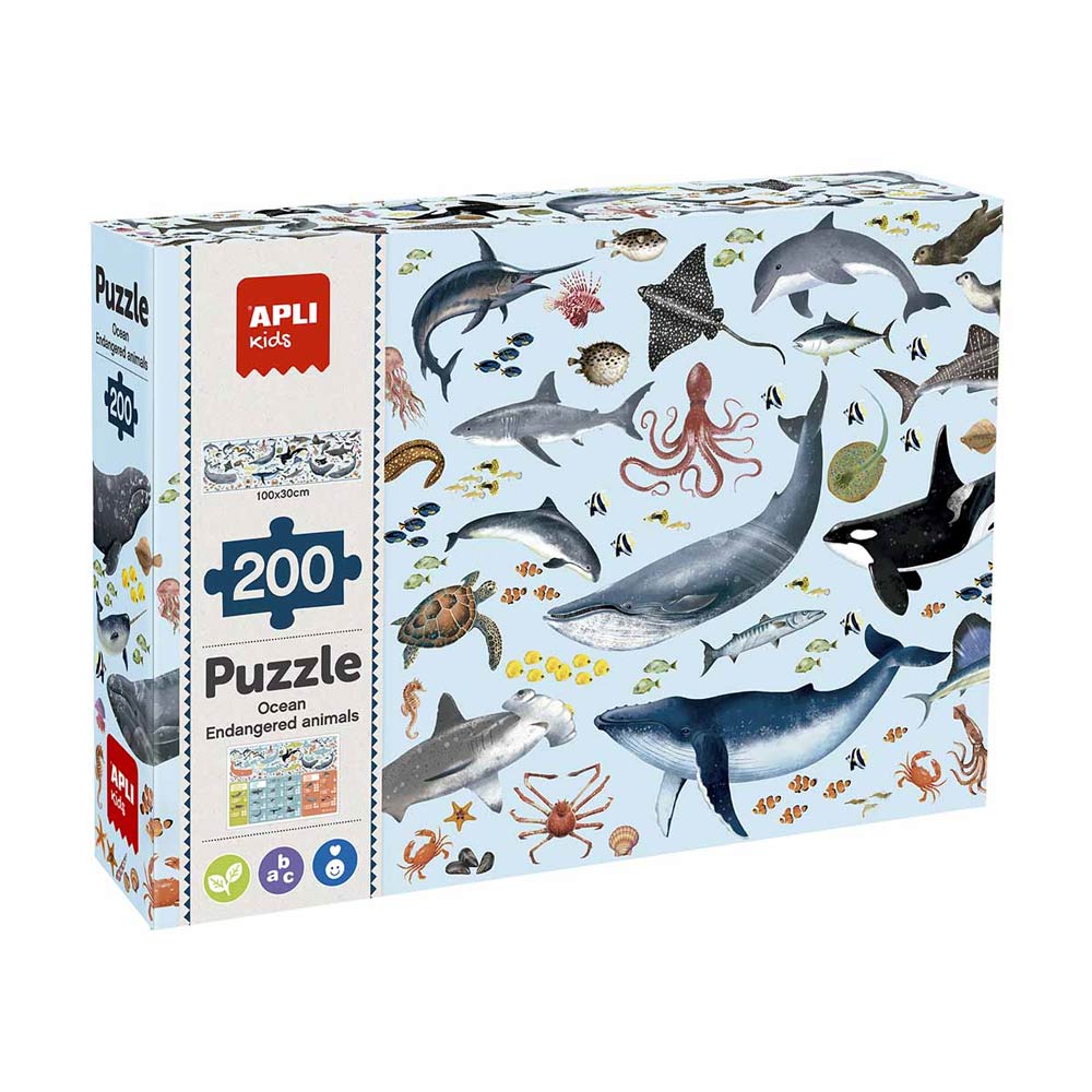 Bluepixel Equipamentos e Serviços Informáticos Lda | Jogo Educativo Puzzle Animais Ameaçados do Oceano - 200 Peças Apli Puzzles