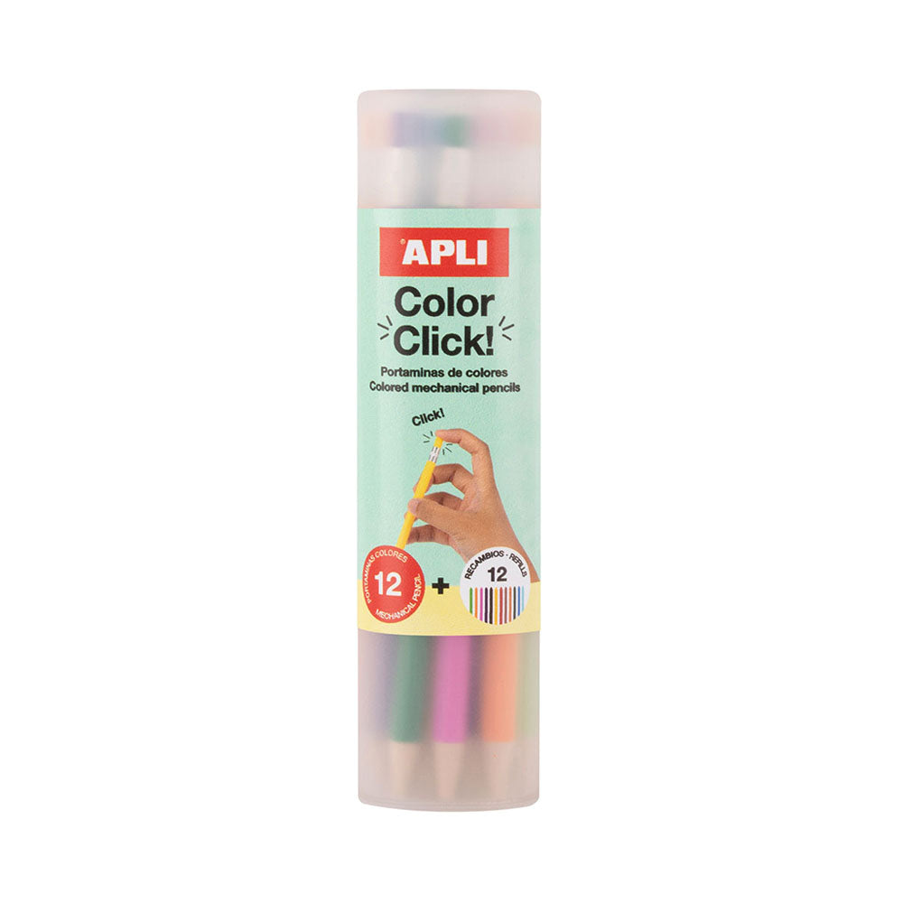 Bluepixel Equipamentos e Serviços Informáticos Lda | Lápis de Cor Lapiseira Color Click Tube 12 Unidades | Ideal para Desenho Apli Lapiseiras