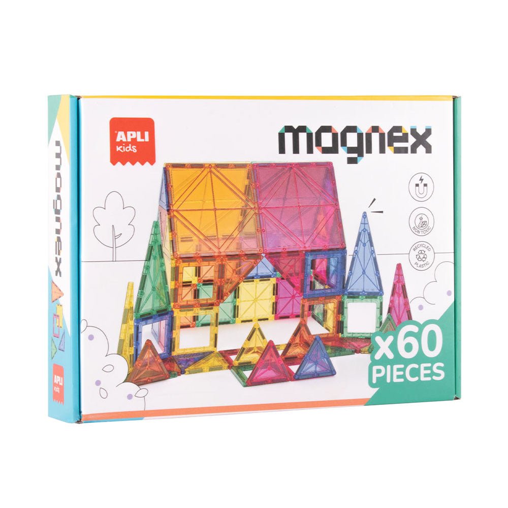 Bluepixel Equipamentos e Serviços Informáticos Lda | Jogo de Blocos Magnéticos Magnex Apli 60 Peças | Brinquedo Educativo Apli Construções