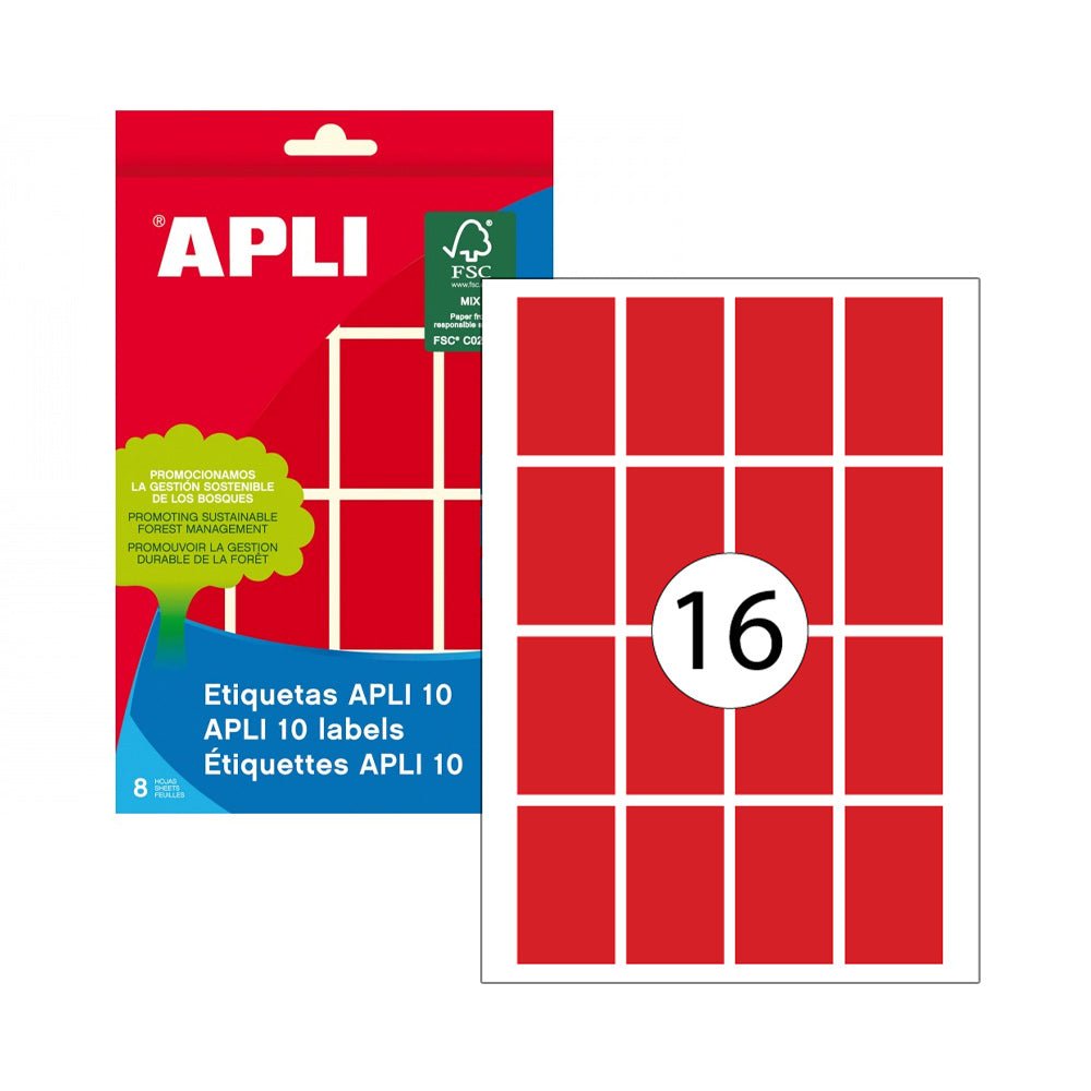Bluepixel Equipamentos e Serviços Informáticos Lda | Etiquetas A5 025x040mm Vermelhas 125 un - Apli 8Fls Apli Etiquetas
