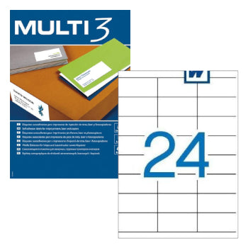 Bluepixel Equipamentos e Serviços Informáticos Lda | Etiquetas A4 070x036mm 100 Folhas - Pack com 2400 unidades Multi3 Etiquetas