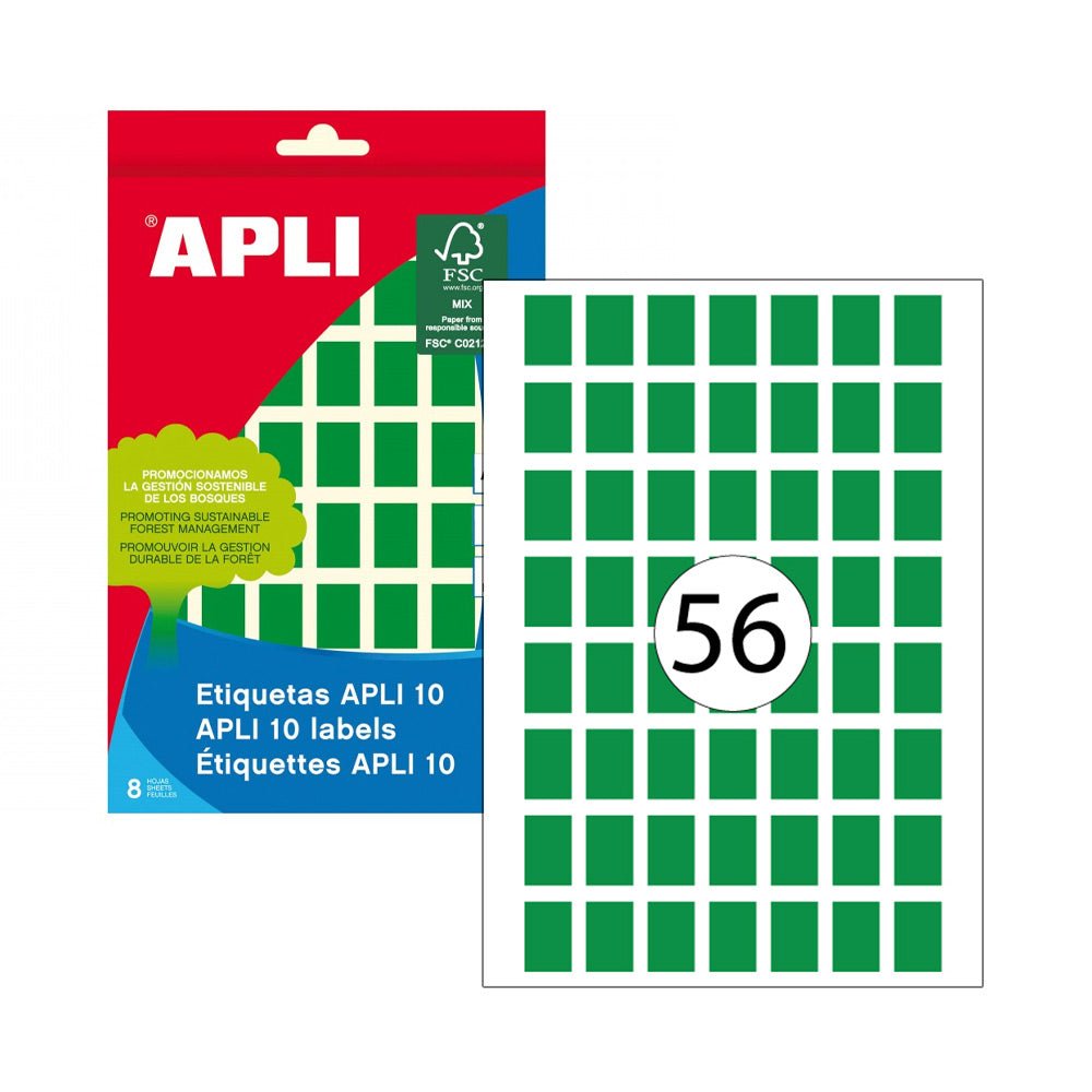 Bluepixel Equipamentos e Serviços Informáticos Lda | Etiquetas A5 012x018mm 8 Fls – Verde, 448unidades Apli Etiquetas