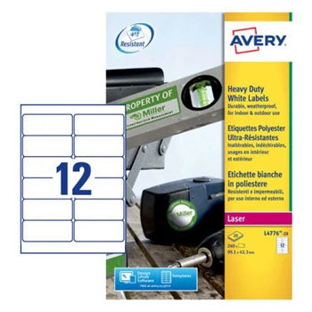Bluepixel Equipamentos e Serviços Informáticos Lda | Etiquetas Resistentes Avery 099,1x042,3mm – 240 un. Avery Folhas A4