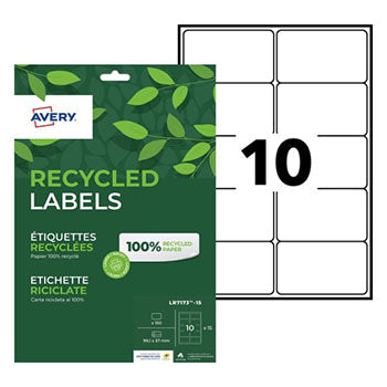 Bluepixel Equipamentos e Serviços Informáticos Lda | Etiquetas Recicladas Avery 99x57mm – 150 Unidades, Eco-Friendly Avery Etiquetas