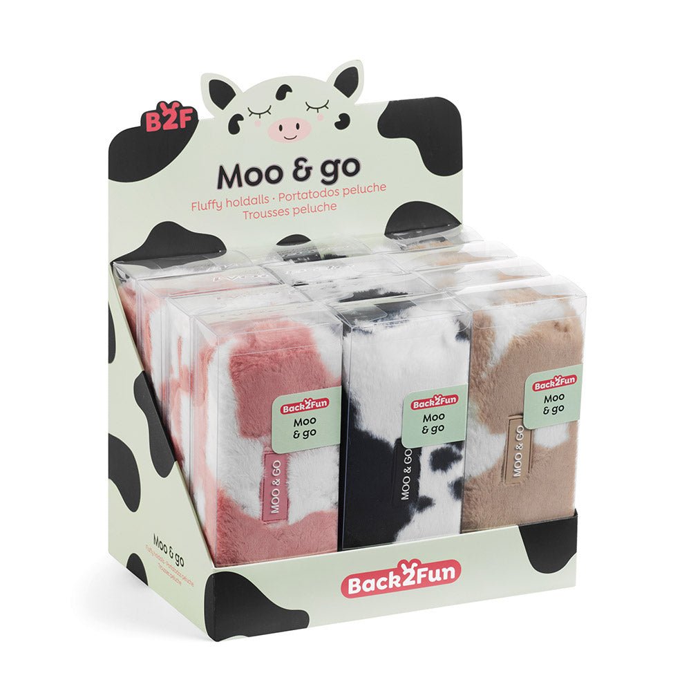 Bluepixel Equipamentos e Serviços Informáticos Lda | Estojo de Peluche Moo/Go com 12 Unidades - Expositor de Brinquedos Back2Fun Bolsas e Estojos