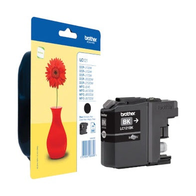 Tinteiro Brother LC121BK Preto 7,1ml 300 Pág.