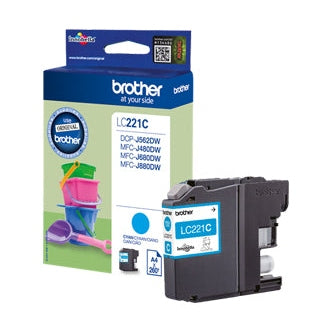 Tinteiro Brother LC221C Azul 3,9ml 260 Pág.