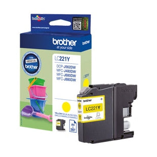 Tinteiro Brother LC221Y Amarelo 3,9ml 260 Pág.