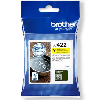 Tinteiro Brother LC422Y Amarelo 550 Pág.
