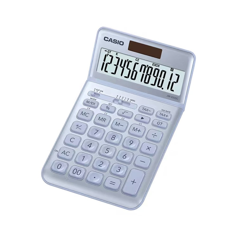 Bluepixel Equipamentos e Serviços Informáticos Lda | Calculadora de Mesa Casio JW200SCBU Azul Claro — 12 Dígitos Casio Secretária