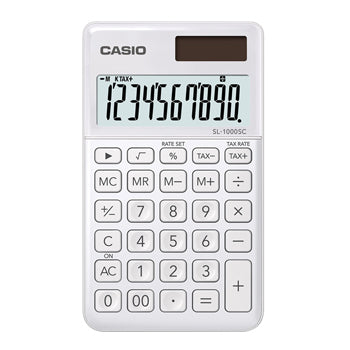 Bluepixel Equipamentos e Serviços Informáticos Lda | Calculadora de Bolso Casio SL1000SCWE Branca 10 Dígitos Casio Bolso