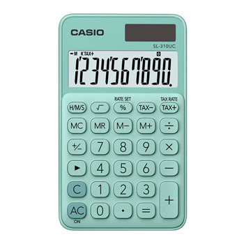 Bluepixel Equipamentos e Serviços Informáticos Lda | Calculadora de Bolso Casio SL310UCGN Verde Claro – 10 Dígitos Casio Bolso