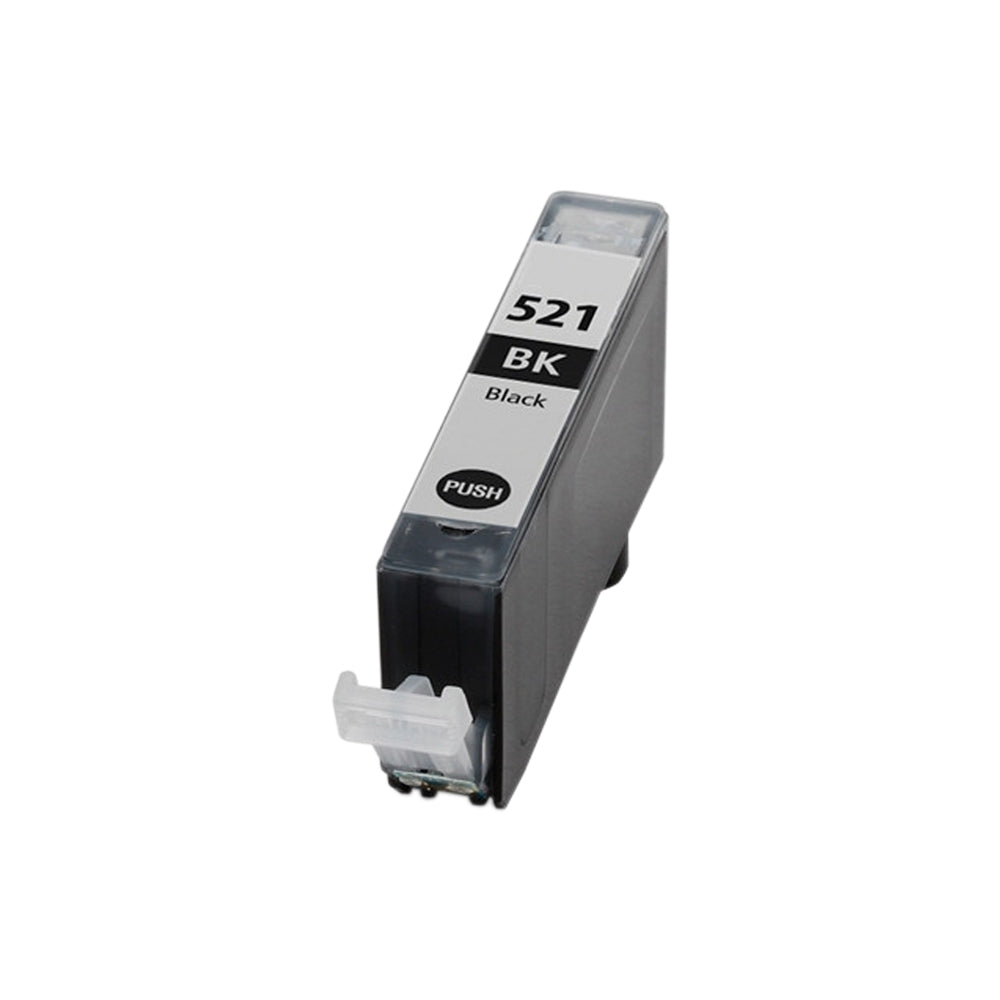 Tinteiro compatível Canon 521 preto da marca Compativel, mostrador do cartucho de tinta para impressora Canon.