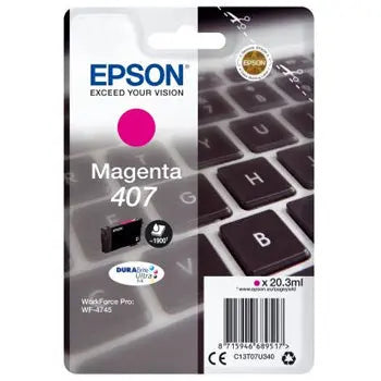 Tinteiro Epson 407 Magenta C13T07U340 20,3ml 1900 Pág.