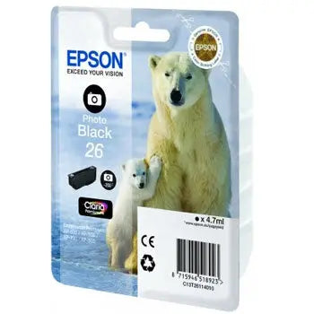 Tinteiro Epson 26 Preto Foto C13T26114010 4,7ml