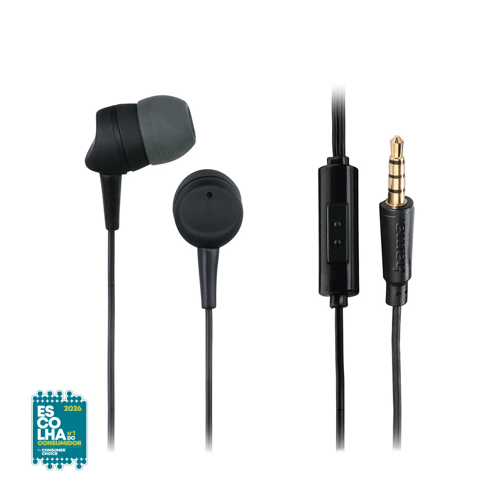 Auriculares In-Ear Jack 3.5mm Kooky Preto | Som de Qualidade