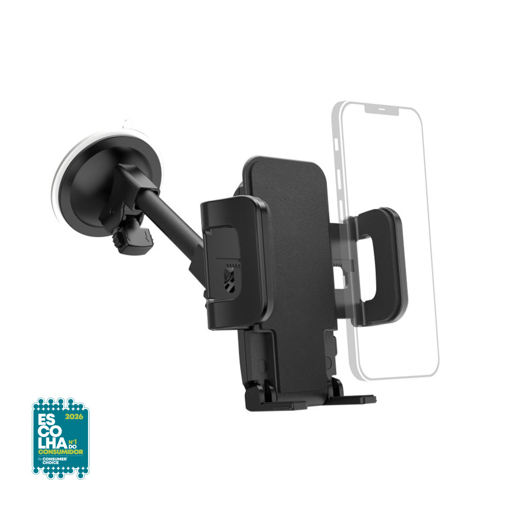 Suporte de Smartphone para Carro com Ventosa, Compacto e Preto