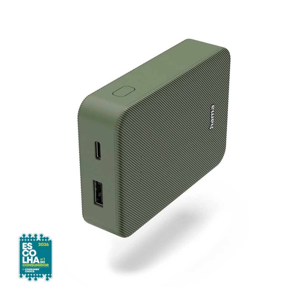 Powerbank 10000mAh PowerPack Color Verde – Carregador Portátil de Alta Capacidade