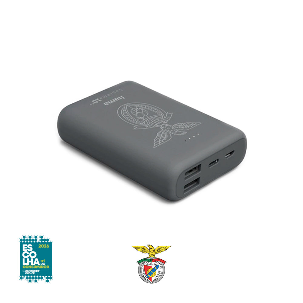 Powerbank 10000mAh Benfica Supreme 10HD Cinza | Carregador Portátil
