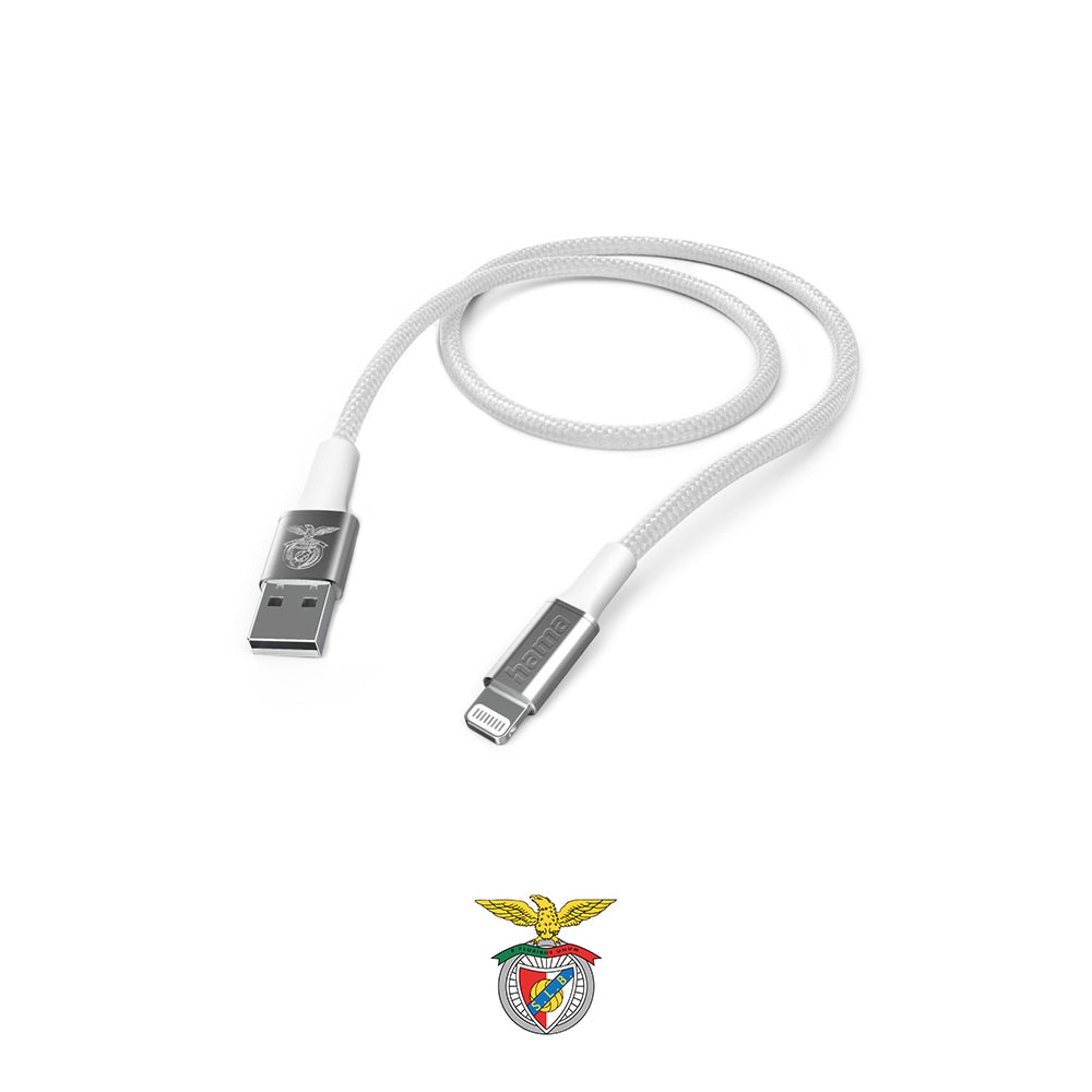 Cabo USB-A 2.0 para Lightning Nylon Benfica 2m Branco