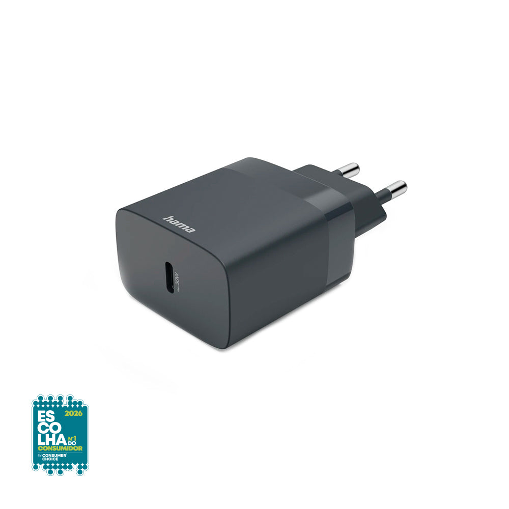 Carregador USB-C PD 30W Rápido - Cinza para Smartphones e Tablets
