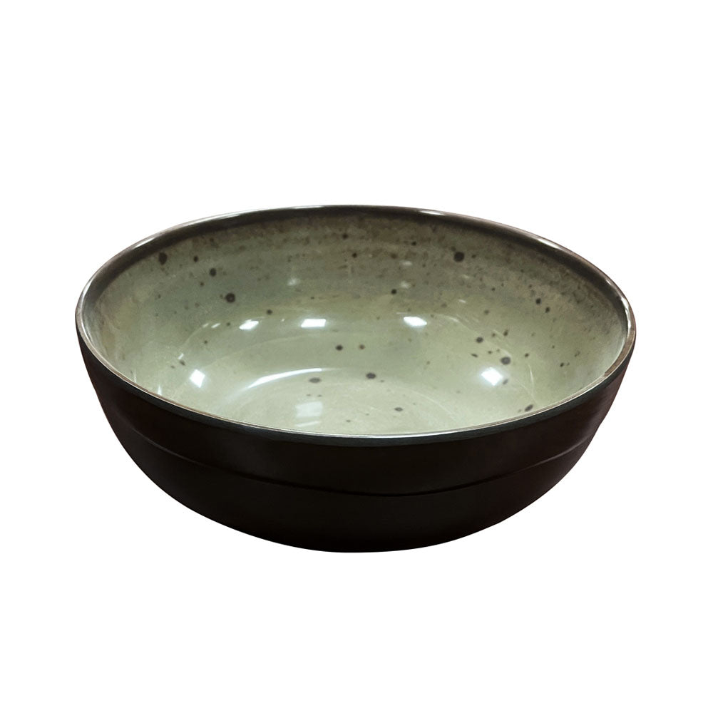 Tigela de Melamina 19cm Terracota Cinza – Redonda e Durável