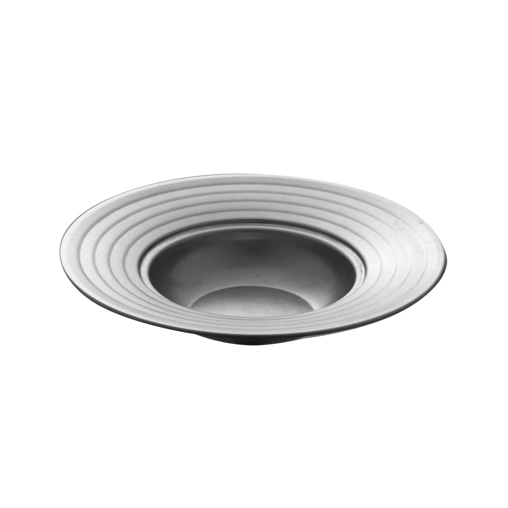 Prato em Aço Inox 26x4,5cm para Massa, aba larga, 1 unidade