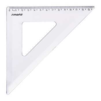 Bluepixel Equipamentos e Serviços Informáticos Lda | Esquadro de Plástico Cristal 45° 21cm - SmartD SmartD Esquadros
