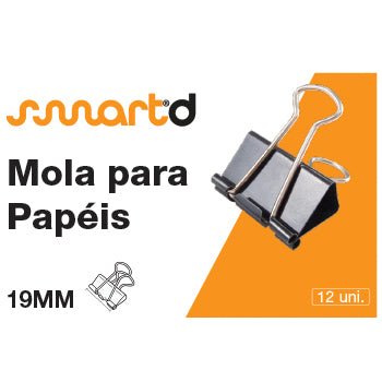 Bluepixel Equipamentos e Serviços Informáticos Lda | Molas para Papeis 19mm SmartD – Caixa com 12 Unidades SmartD Clips e Molas