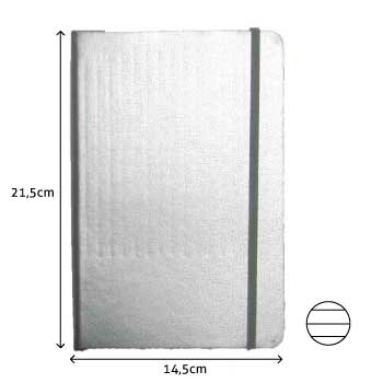 Bluepixel Equipamentos e Serviços Informáticos Lda | Bloco de Notas Pautado 21,5x14,5cm Semi Pele Cinza 116 Fls SmartD Blocos Capa Dura