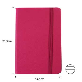 Bluepixel Equipamentos e Serviços Informáticos Lda | Bloco de Notas Pautado Rosa 21,5x14,5cm - Semi Pele 116 Folhas SmartD Blocos Capa Dura