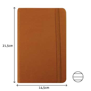Bluepixel Equipamentos e Serviços Informáticos Lda | Bloco de Notas Pautado 21,5x14,5cm Semi Pele Camel 116 Fls SmartD Blocos Capa Dura