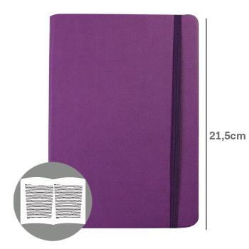 Bluepixel Equipamentos e Serviços Informáticos Lda | Bloco de Notas Pautado 21,5x14,5cm Semi Pele Roxo - 116 Folhas SmartD Blocos Capa Dura