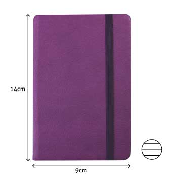 Bluepixel Equipamentos e Serviços Informáticos Lda | Bloco de Notas Pautado 14x9cm Semi Pele Roxo – 116 Folhas SmartD Blocos Capa Dura