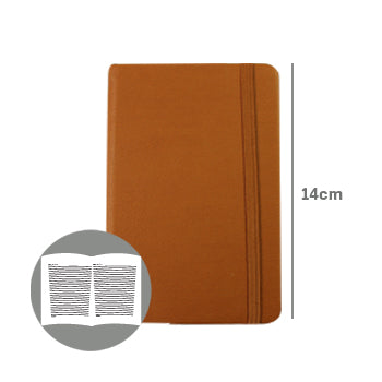 Bluepixel Equipamentos e Serviços Informáticos Lda | Bloco de Notas Pautado 14x9cm Semi Pele Castanho - 116 folhas SmartD Blocos Capa Dura