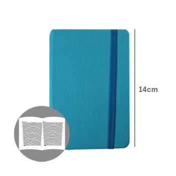 Bluepixel Equipamentos e Serviços Informáticos Lda | Bloco de Notas Pautado 14x9cm Azul Turquesa - Semi Pele, 116 folhas SmartD Blocos Capa Dura