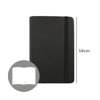 Bluepixel Equipamentos e Serviços Informáticos Lda | Bloco de Notas Liso 14x9cm Semi Pele Preto 116 Folhas SmartD Blocos Capa Dura