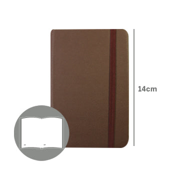 Bluepixel Equipamentos e Serviços Informáticos Lda | Bloco de Notas Liso 14x9cm Semi Pele Castanho - 116 Folhas SmartD Blocos Capa Dura