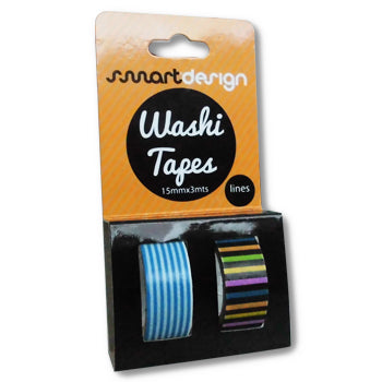 Bluepixel Equipamentos e Serviços Informáticos Lda | Fita Washi Tape Decorativa com Linhas – Pack com 2un SmartD Fitas