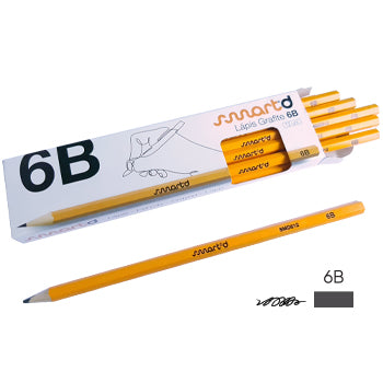 Bluepixel Equipamentos e Serviços Informáticos Lda | Lápis Grafite 6B SmartD - Caixa com 12 unidades SmartD Lápis